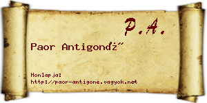 Paor Antigoné névjegykártya